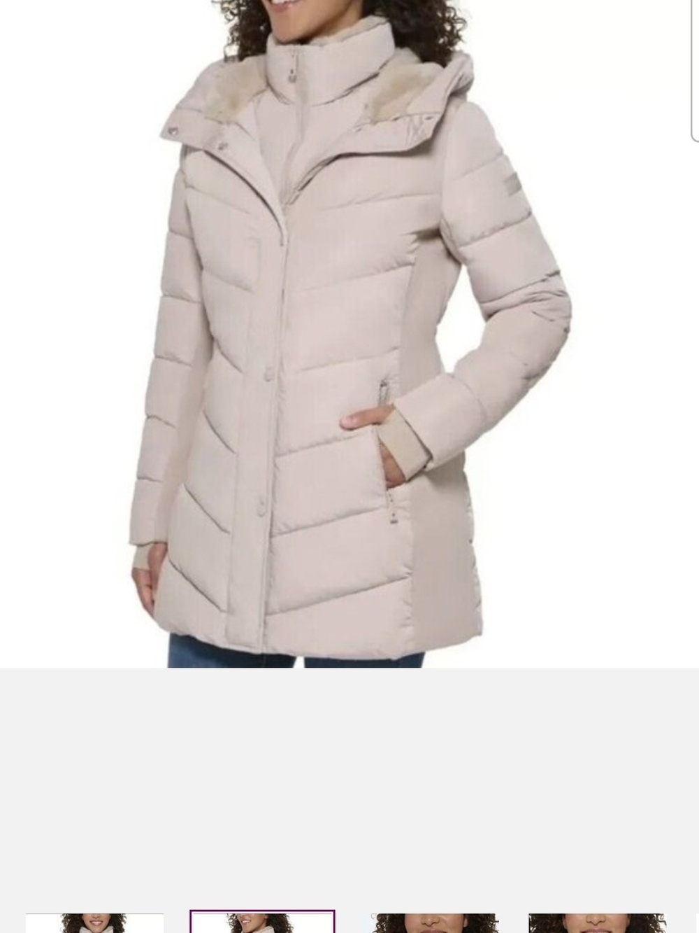 Andrew Marc Women's Light Beige Puffer Coat - M